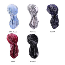 UNIQ Super soft velvet long tail pirate hat Amoeba cashew flowers Durags for Men Stretch Headwraps Crushed Waves Doo Rag